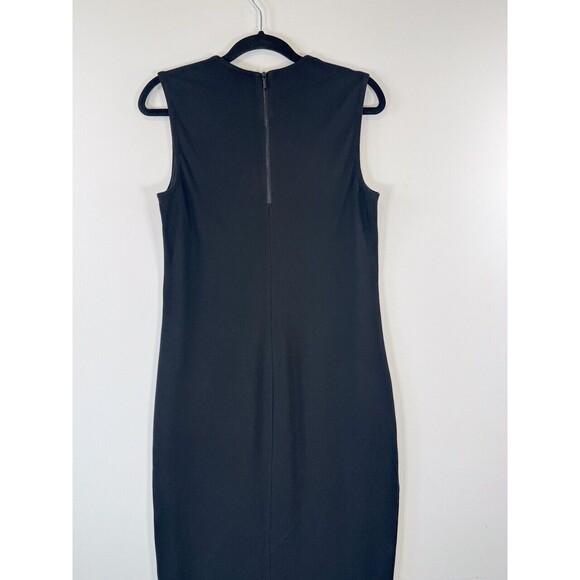 Vince Womens Dress Black Sheath Midi Sleeveless Knit Zip Back Stretch Large - Picture 7 of 10